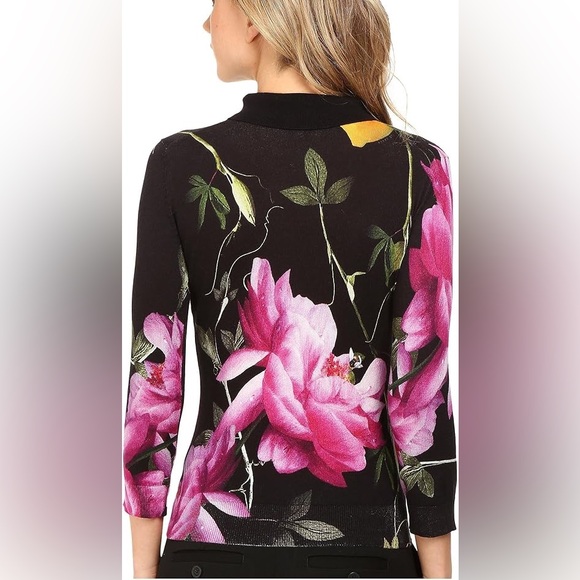 Ted Baker Merilie Citrus Bloom Floral Sweater Black - Picture 3 of 5
